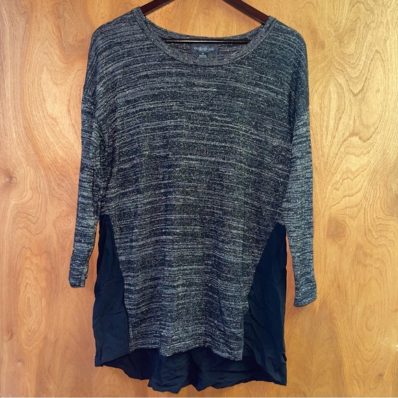 August Silk lightweight sweater Women’s Size XL Black and Gold 3/4 sleeves - Picture 1 of 5